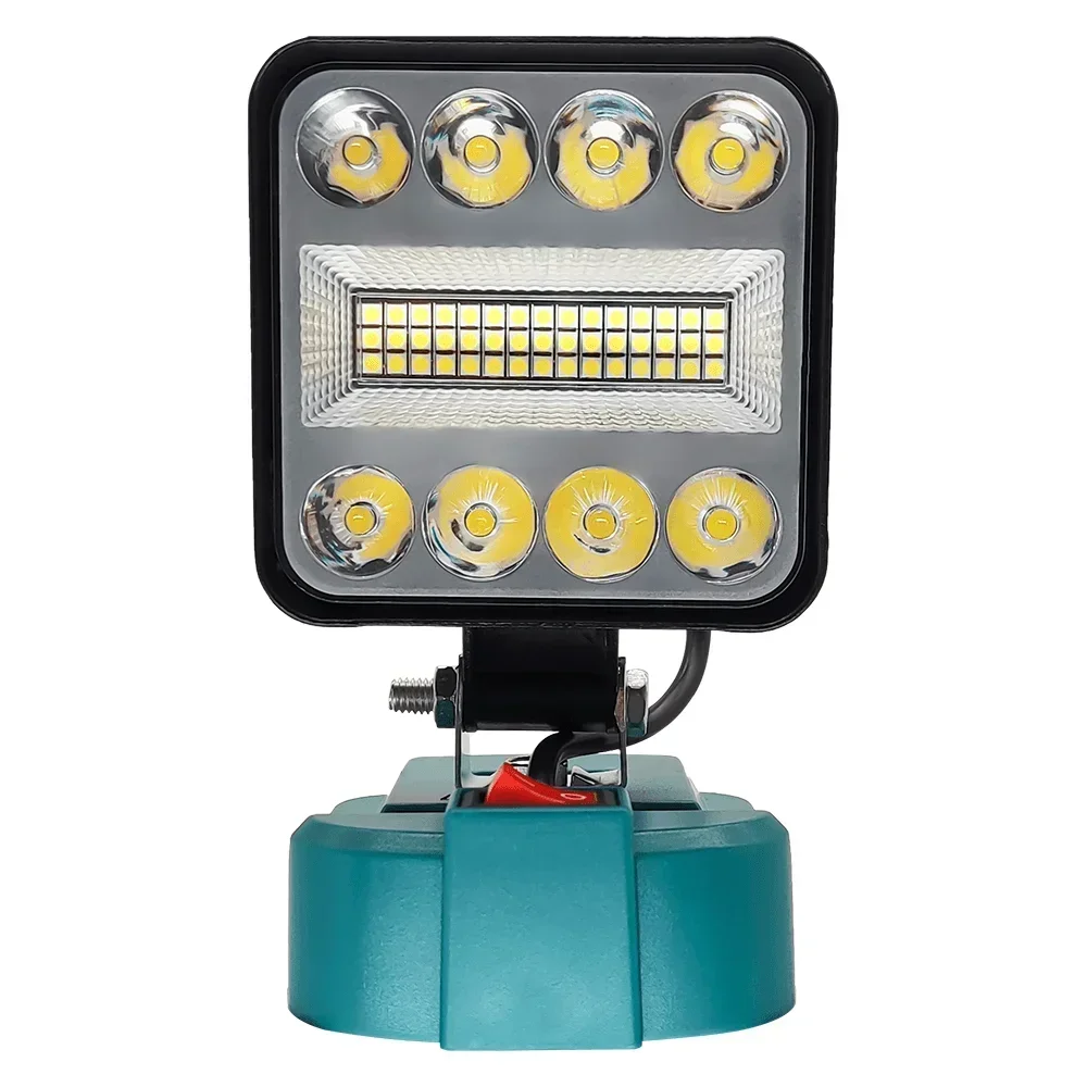 180 °   Regulacja elektryczna bezprzewodowa lampa robocza LED 53 koraliki LED przenośna latarka zewnętrzna do baterii Makita 18 V (bez baterii)