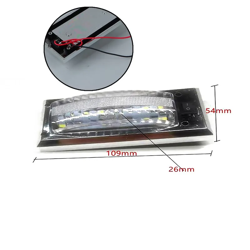 Luz de Painel LED 12V-24V para Carro, Lâmpada de Leitura Interior de Alta Brilho para Caminhão, Barco e Trailer, Luzes com Interruptor Liga/Desliga