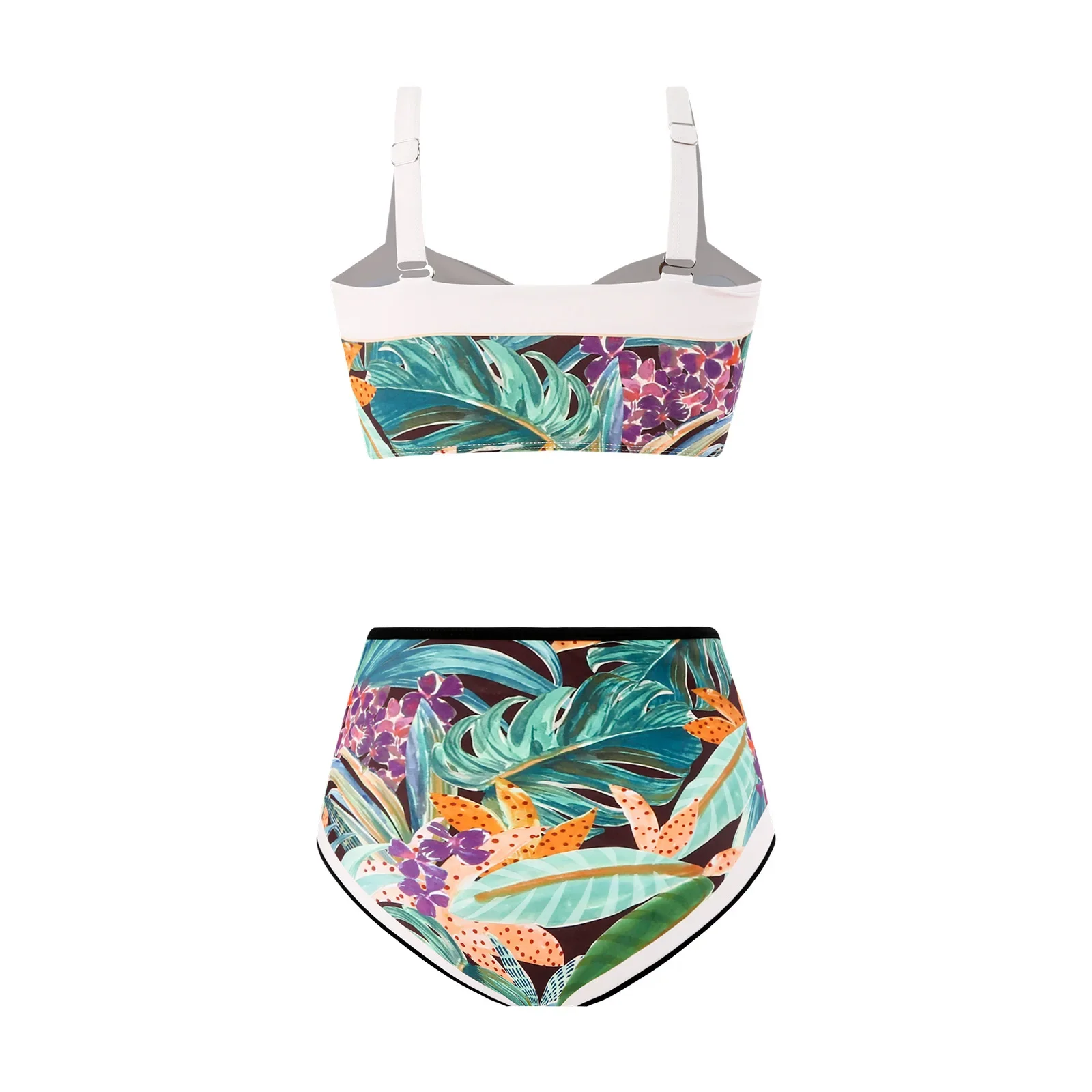 Conjuntos de dos piezas Vintage, Bikinis de cintura alta, traje de baño para mujer, 2024 Biqunis, traje de baño para playa, Monokini estampado, traje de baño de verano
