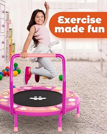 Description Picture 3 of item55” Toddler Trampoline Indoor & Outdoor Playset Ages 1-6, 5FT Kids Trampoline, Ultra Safe Mini Trampoline for Kids