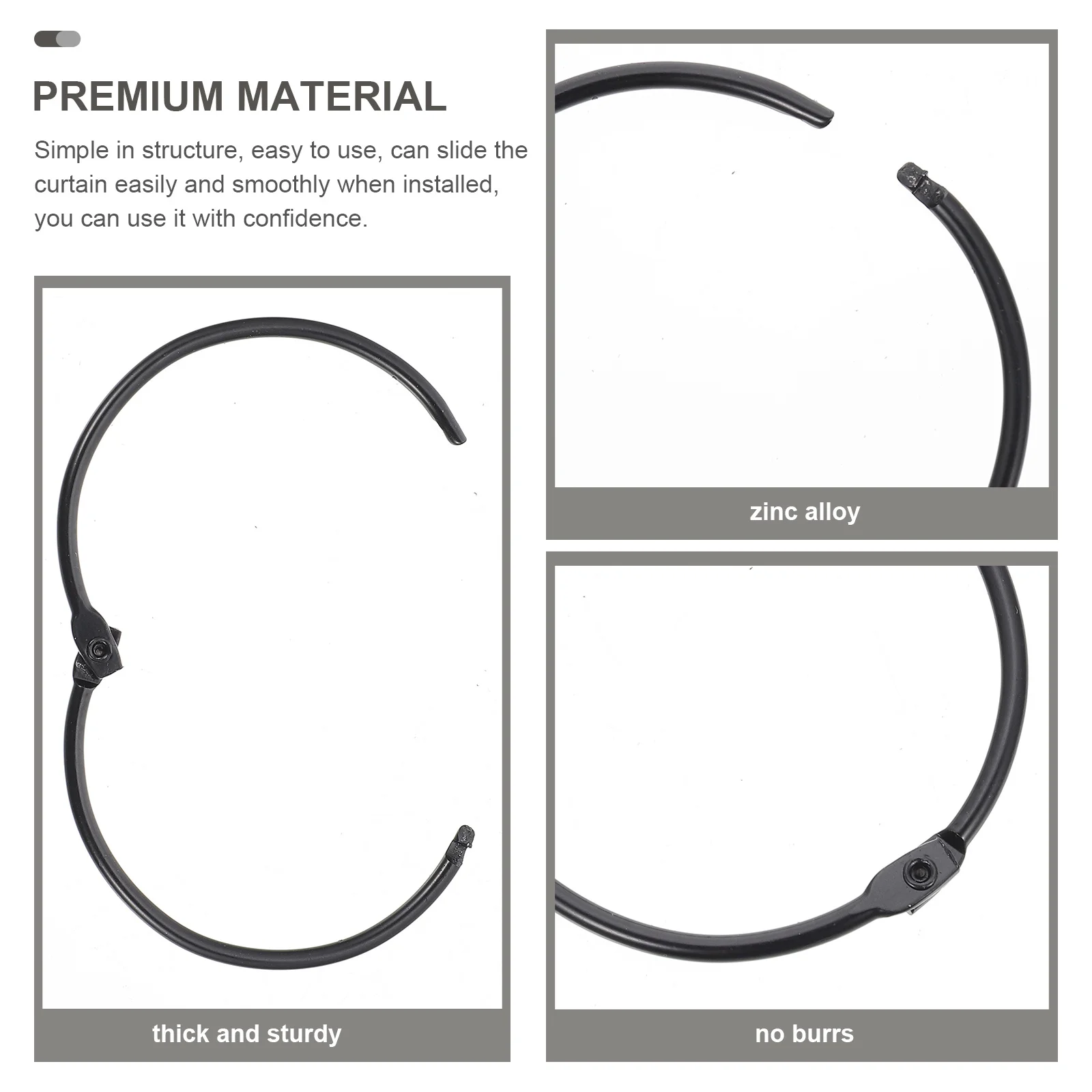 

24Pcs Shower Curtain Hooks Metal Circular Curtain Rings for Heavy Or Lightweight Curtains Round Hanging Rings Decor Bathroom