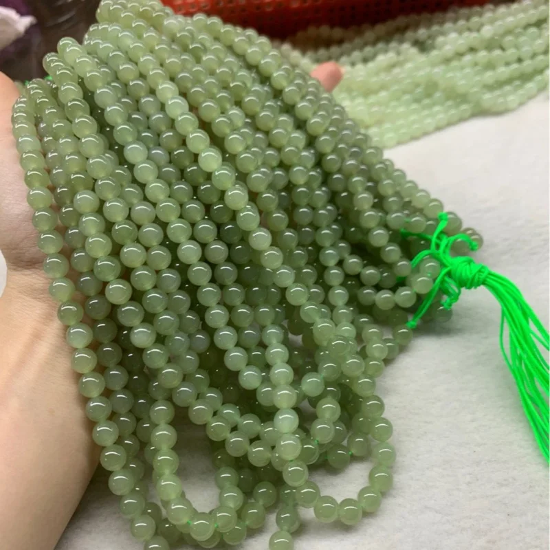 

Hetian Jade 108 Цинхай материал 8 мм бусина Будды ожерелье ручные украшения браслет бусины аксессуары компоненты