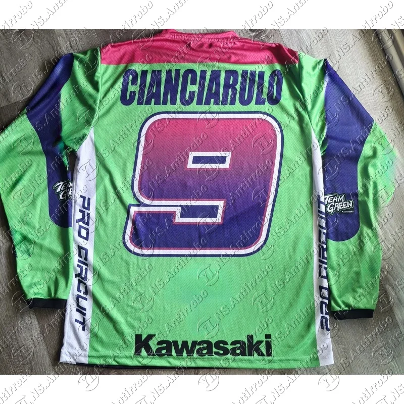 

25-26 Kawasaki Adam Cianciarulo # 9 реплика трикотажа для мотокросса с длинными рукавами Supercross 2025 новая спортивная одежда для взрослых и детей, топы