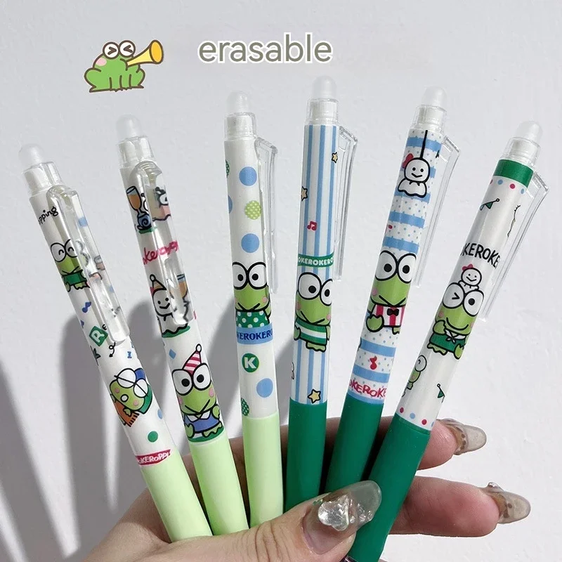 Nuova penna gel per cartoni animati Sanrio 24 pezzi Gli studenti Kawaii imparano la cancelleria 0,5 mm Penna nera e blu Esame scolastico Penne regalo ricompensa