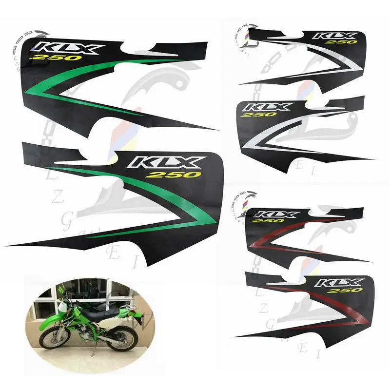 Motorcycle Fuel Tank Stickers For Kawasaki KLX250 KLX 250  Waterproof Sticker Print Dirt Bike Decals Refit