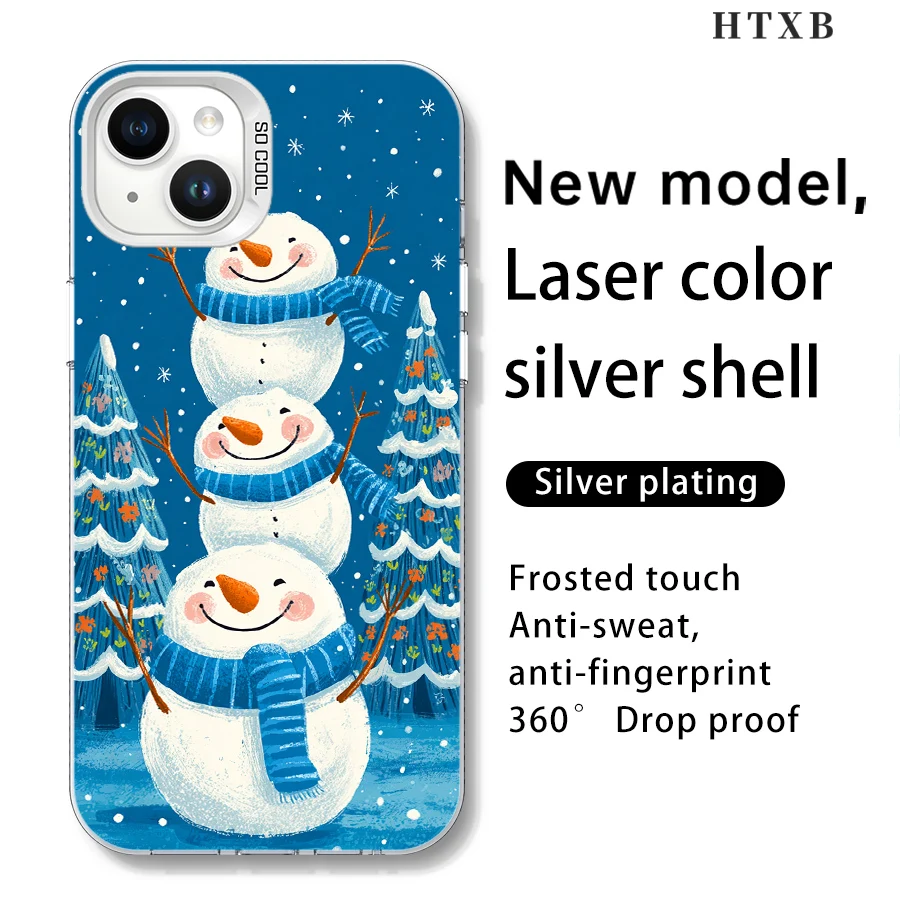 Happy Snowman Stacking Phone untuk iPhone 17 hingga 11 Pro Max Plus