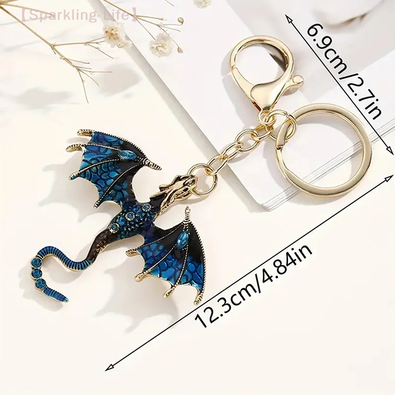 Creative Imitation Dragon Colorful Hand-painted Metal Key Chain Men And Women Fashion Key Chain Jewelry Accessories Gift 1 Piece