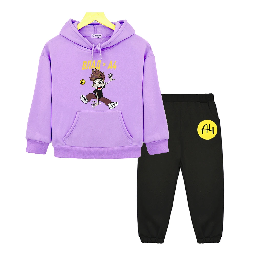 Vlad A4 Autumn girls boys Hooded Sets Fleece sweatshirt  y2k sudadera мерч а4 Lamba anime hoodie pullover kids boutique clothes