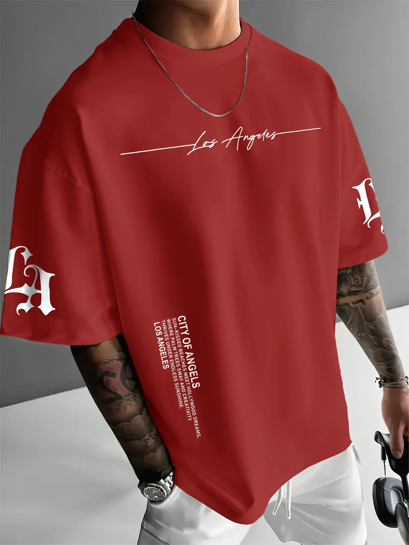 The 2025 summer new men's T-shirt is a casual and fashionable outdoor simple men's top with letter prints image 4