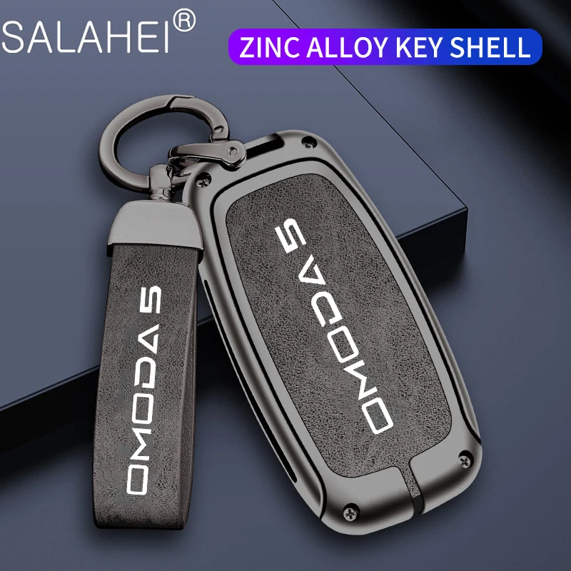 Zinc Alloy Leather Car Remote Key Case Cover For Chery Omoda C5 5 fx 7 8 pro plus 2022 2023 Holder Shell Keychain Accessories