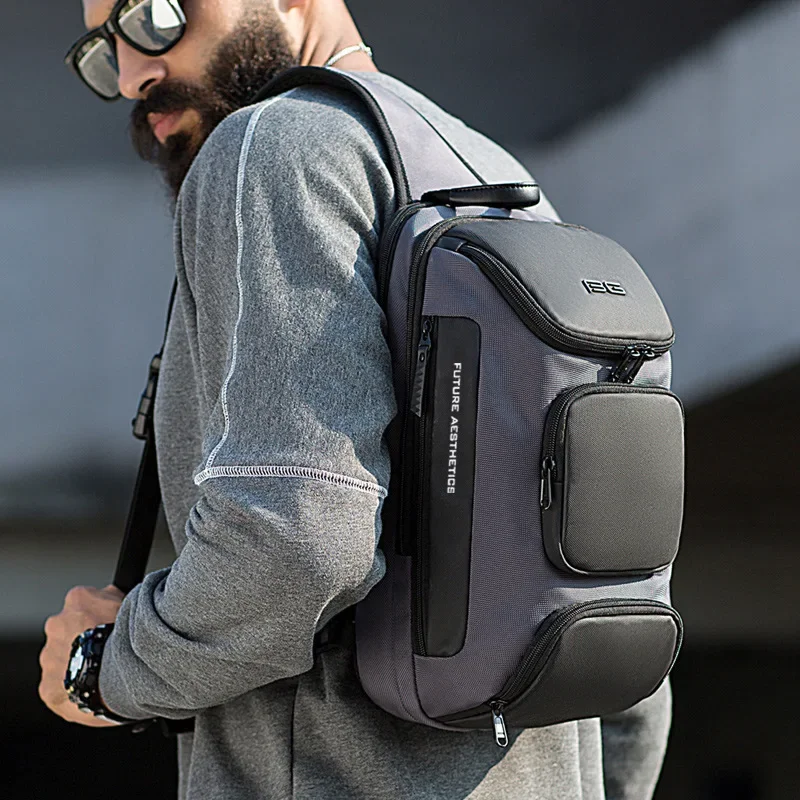 Men's breast bag, messenger bag, men's fashion casual satchel, slash shoulder backpack, shoulder bag.