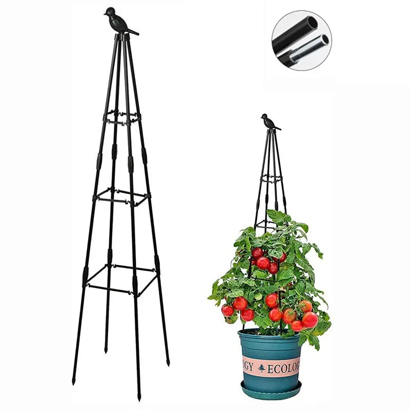 

0.8m/1.2m/1.6m Garden Plant Support Frame Flower Climbing Rattan Frame Column Metal Tube Plant Shed Frame Is Easy To Assemble