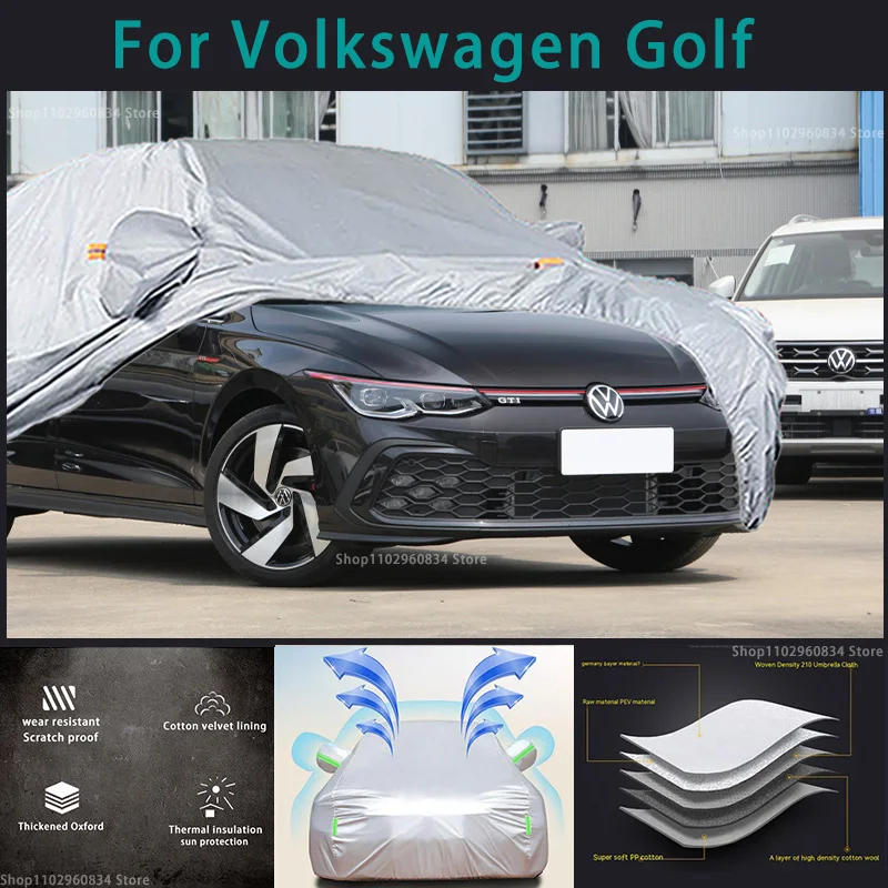 

For Volkswagen Golf 210T Full Car Covers Outdoor Sun uv protection Dust Rain Snow Protective Anti-hail car cover Auto cover