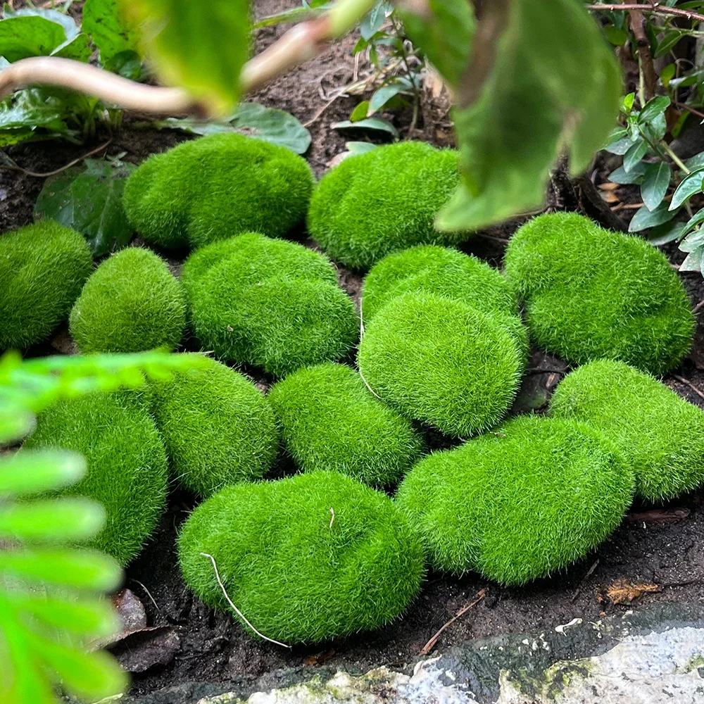 5/100pcs Green Moss Stone For Garden Crafting Simulation Plant Creative Crafts Artificial Moss Rocks DIY Micro Landscape Decors