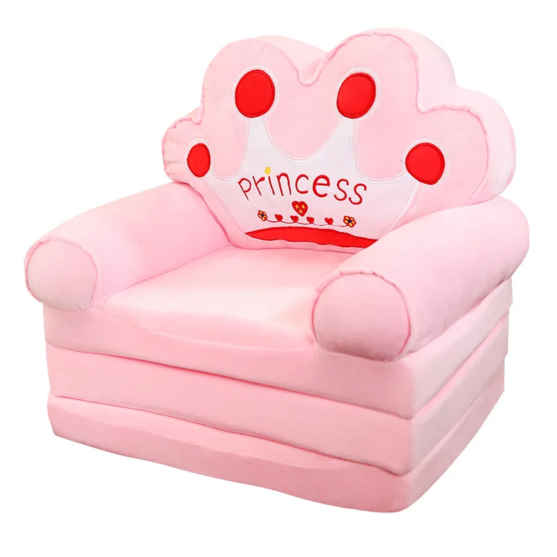 Looook Store Cute Cartoon Folding Kids Sofa Bed Lazy Dual-purpose Toddler Seat Princess Style Small Sofa for Baby Girls Bedroom