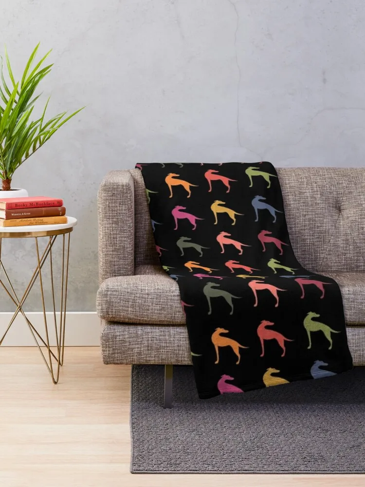 Colourful sighthound silhouettes Throw Blanket Blankets For Sofas halloween Blankets