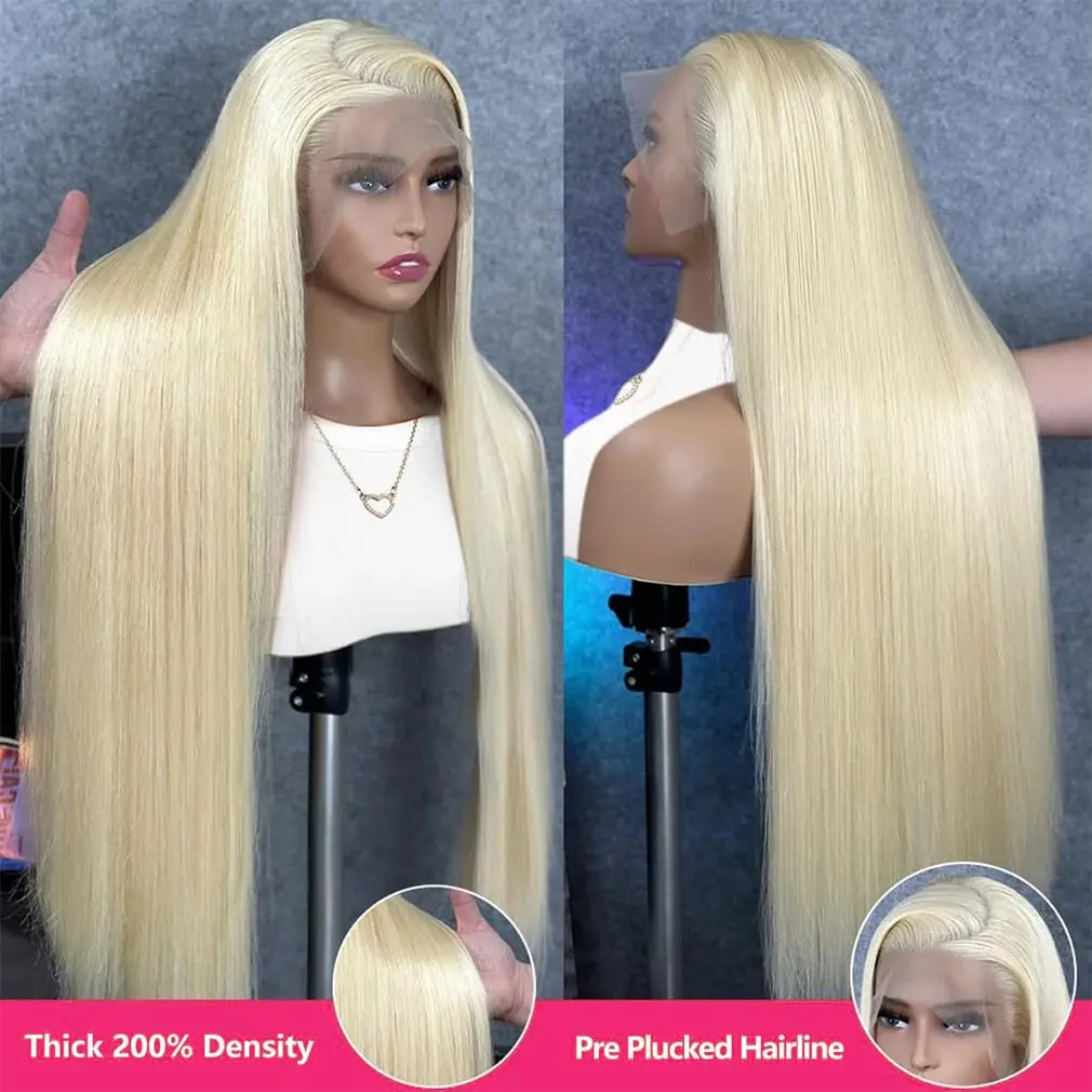 30 Inch 613 13x6 Lace Front Wig Human Hair 200 Density 613 Lace Front Wig Human Hair Straight Blonde Wig Human Hair Pre Plucked image 4