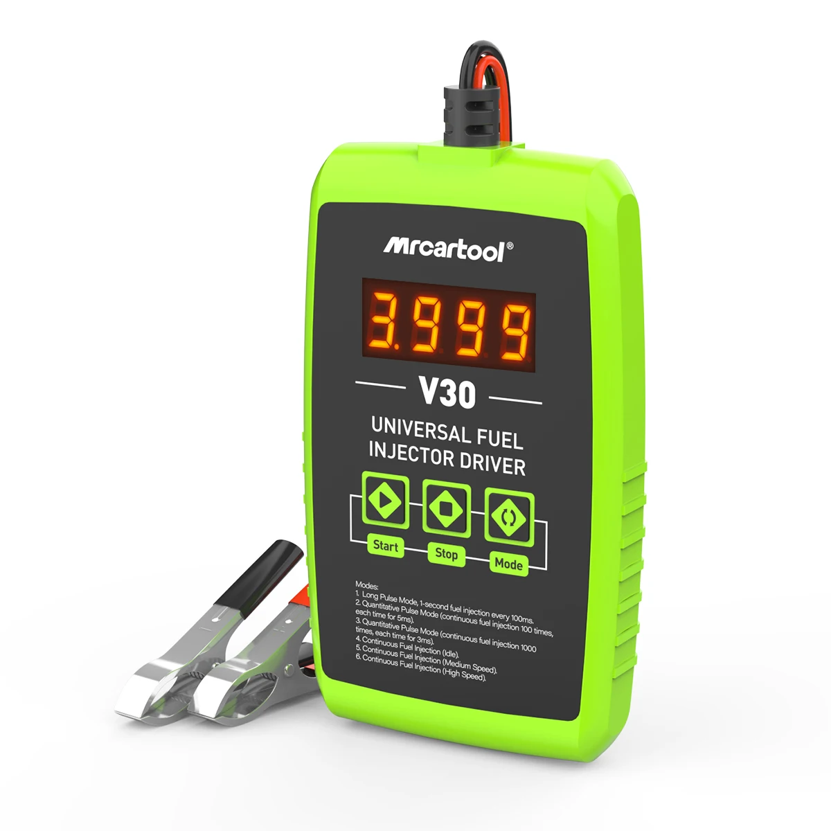 MRCARTOOL V30 Fuel Injector Tester Cleaner 6 Pulse Modes DIY Cleaning Tool Kit 12V Car Fuel Injector Flush Cleaner Adapter