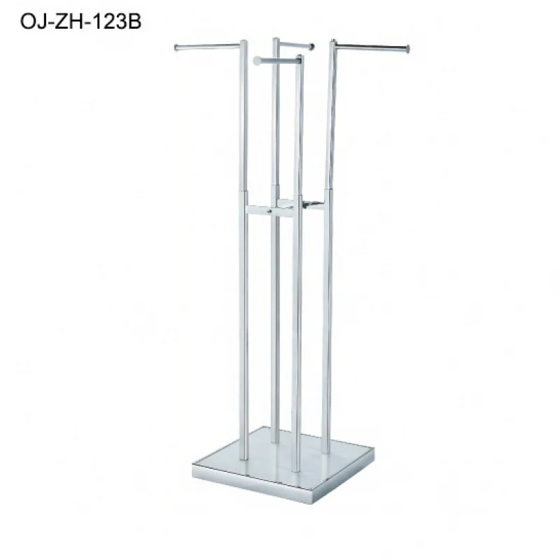 Custom, Round Arm 4 Way Metal Clothing Display Stand