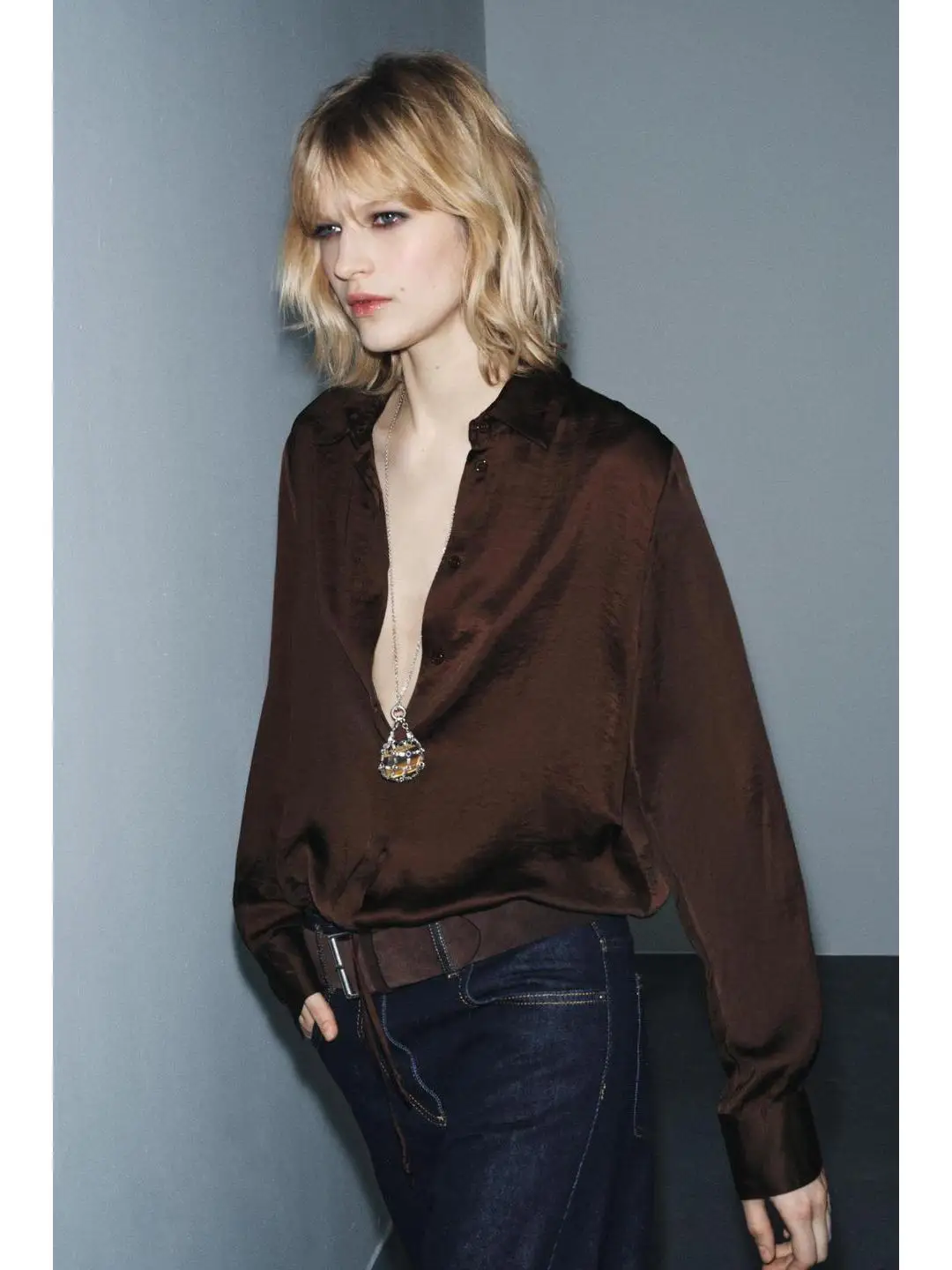 캐주얼 실크 새틴 롱 스커트 여가 출퇴근용 스트레이트 컷 얇은 소녀용 가을 겨울 신상 패셔너블