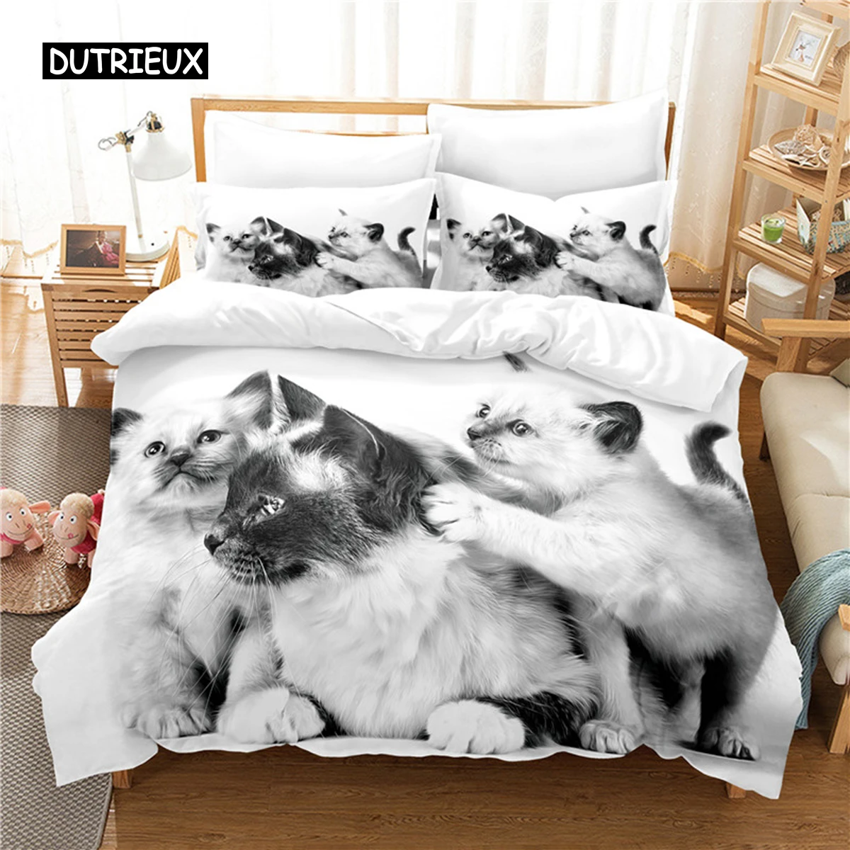 

Cute Cat Bedding Set Duvet Cover Set 3d Bedding Digital Printing Bed Linen Queen Size Bedding Set Fashion Design