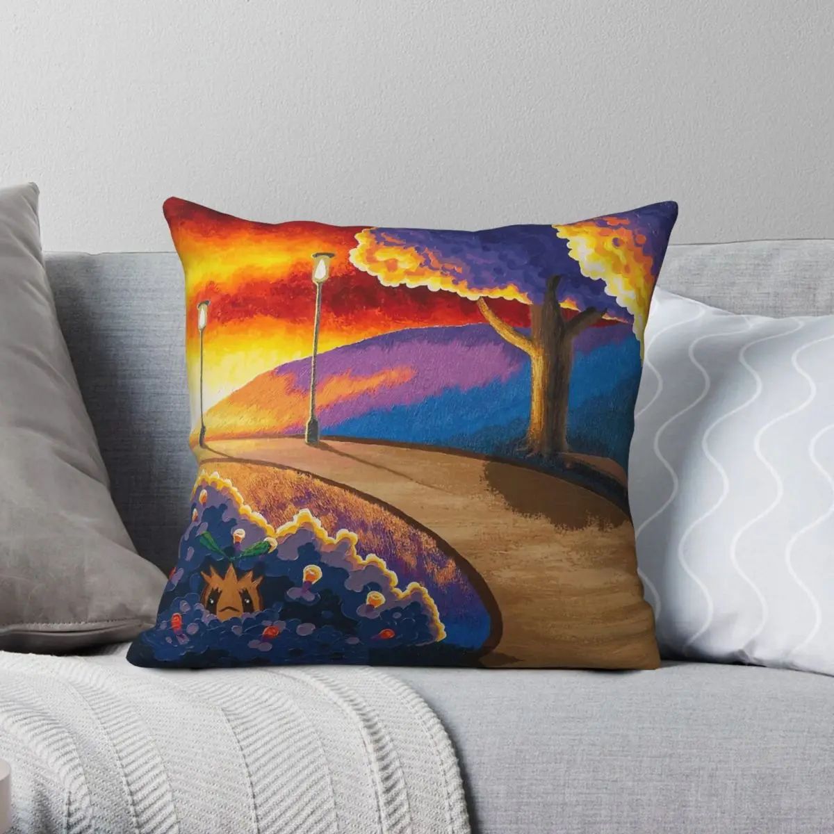 National Park Square Pillowcase Polyester Linen Velvet Pattern Zip Decor Sofa Cushion Cover