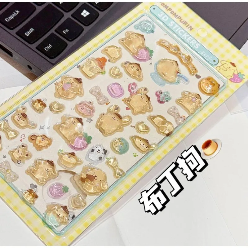2025 Hot New Sanrio's  three-dimensional crystal stickers, featuring Melody Kitty and Cinnamon Dog, for decorating phone cases
