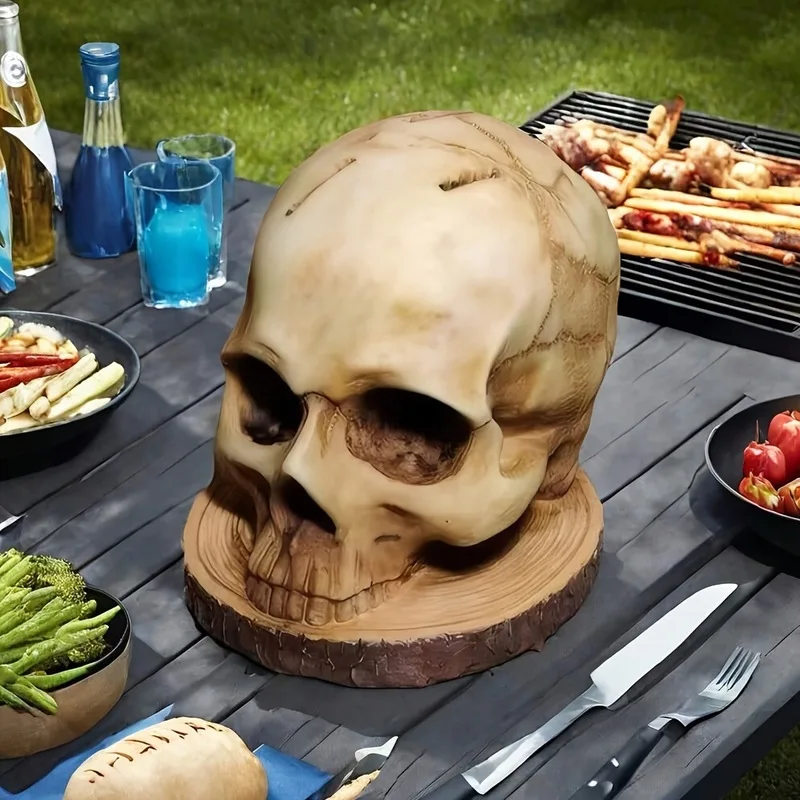 

Skull Knife Holder Halloween Party Decoration Resin Horror Head Knife Rack Kitchen Storage Party Desktop Ornaments Home Decor