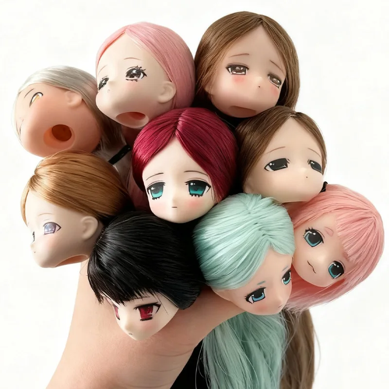 1/6 Japanese Loli Princess Doll 30cm Movable Joint Anime Coloured Straight  Hair Head+White Skin Body Parts DIY Practice Makeup