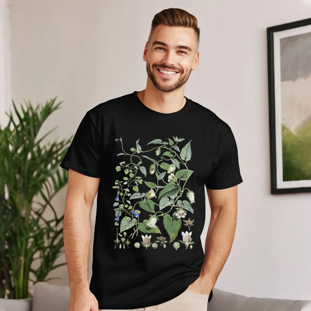 Woman Graphic Tees Crewneck Mother Day Pure Cotton T Shirts Printing Short Sleeve Plant Lady Botanical Gardening Gift T-Shirt