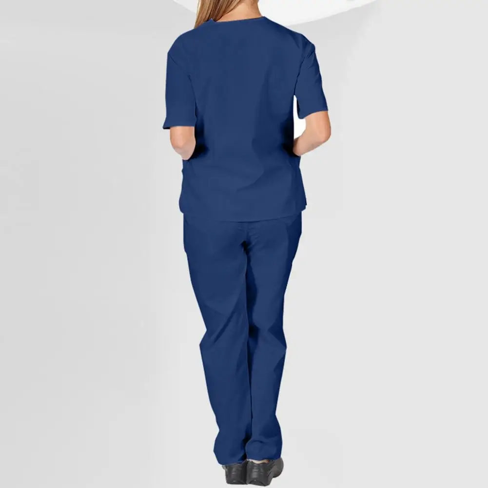 Nurse Uniform Medical Suit V-neck Nursing Uniform Salon Spa Pet Grooming Institution Work Clothes Short Sleeve Tops Pants Set