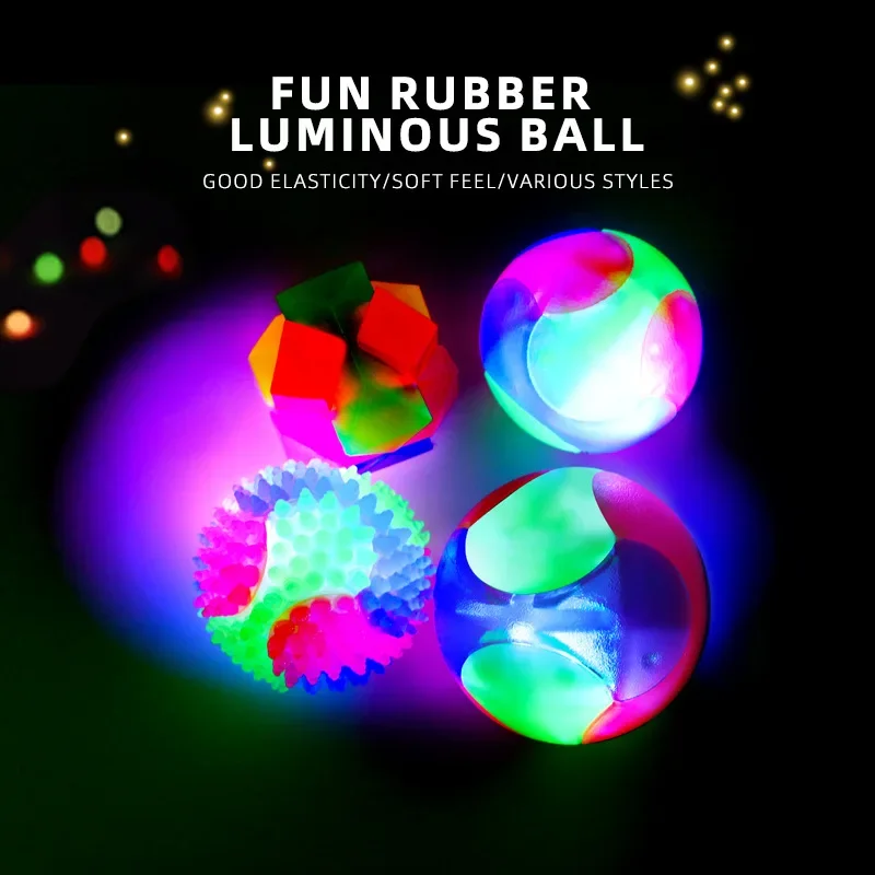 Hot Selling Small Dog Flash Pet Ball TPR Three Color Glowing Elastic Ball Training Interactive Throwing Dog Ball Dog Toys For