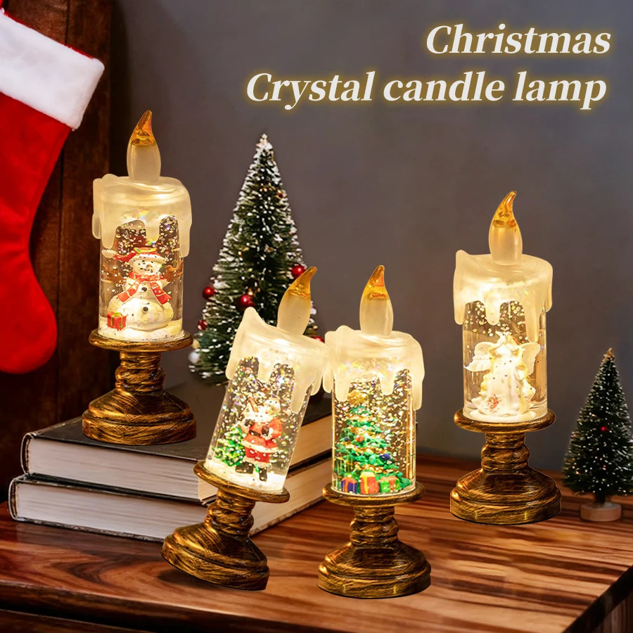 

Креативная беспламенная светодиодная свеча, рождественское украшение для комнаты, свеча, подарок, подсвечник на батарейках, лампа, украшения, свет