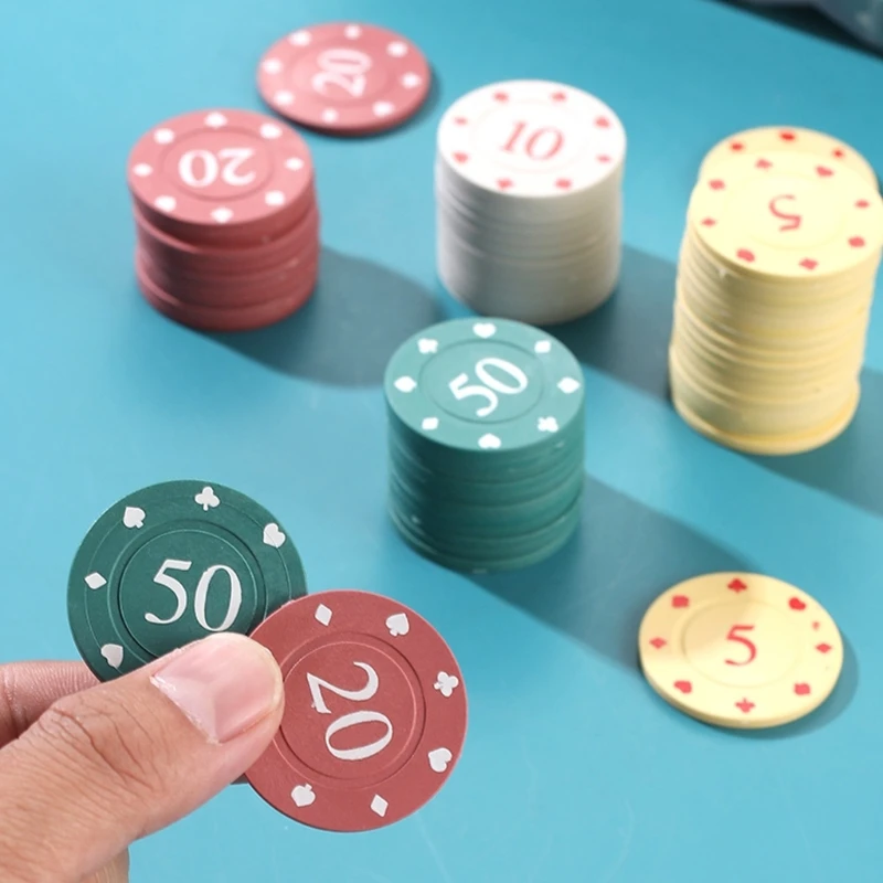 Q39E 100Pcs Casinos Chip Game Chip Teaching Coin Small Learning Counters Chip