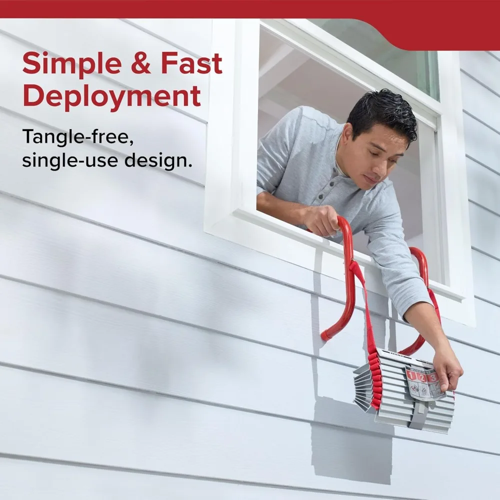 Emergency Fire Escape Ladder 13-Foot 2-Story Anti-Slip Rungs for Home Safety Kids Adults