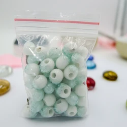 6# 100pcs Jingdezhen Ceramic Beads Oblate Yoga Procelain Bead For Jewelry Making 6mm Beads #A513A
