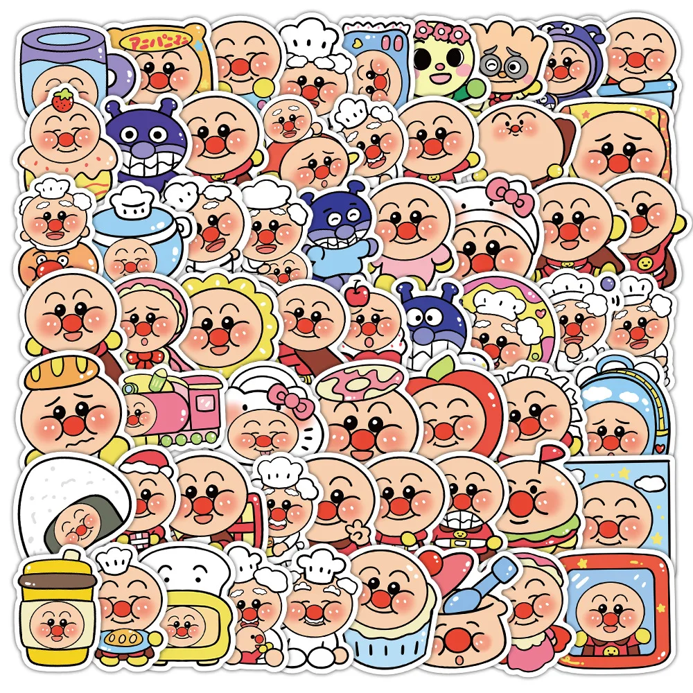 500/100pcs for Anpanman Stickers Cartoon Anime Peripherals Creative Doodle Hand account stickers Decoration Party Gifts ﻿