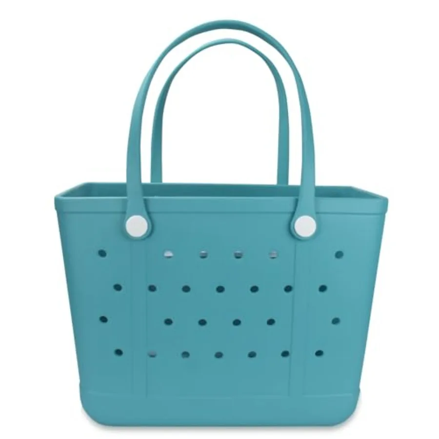 

Beach Bag e Rubber Tote Bag, Waterproof Washable Open for Women Croc Bag Hand Bag for Beach Pool Yoga