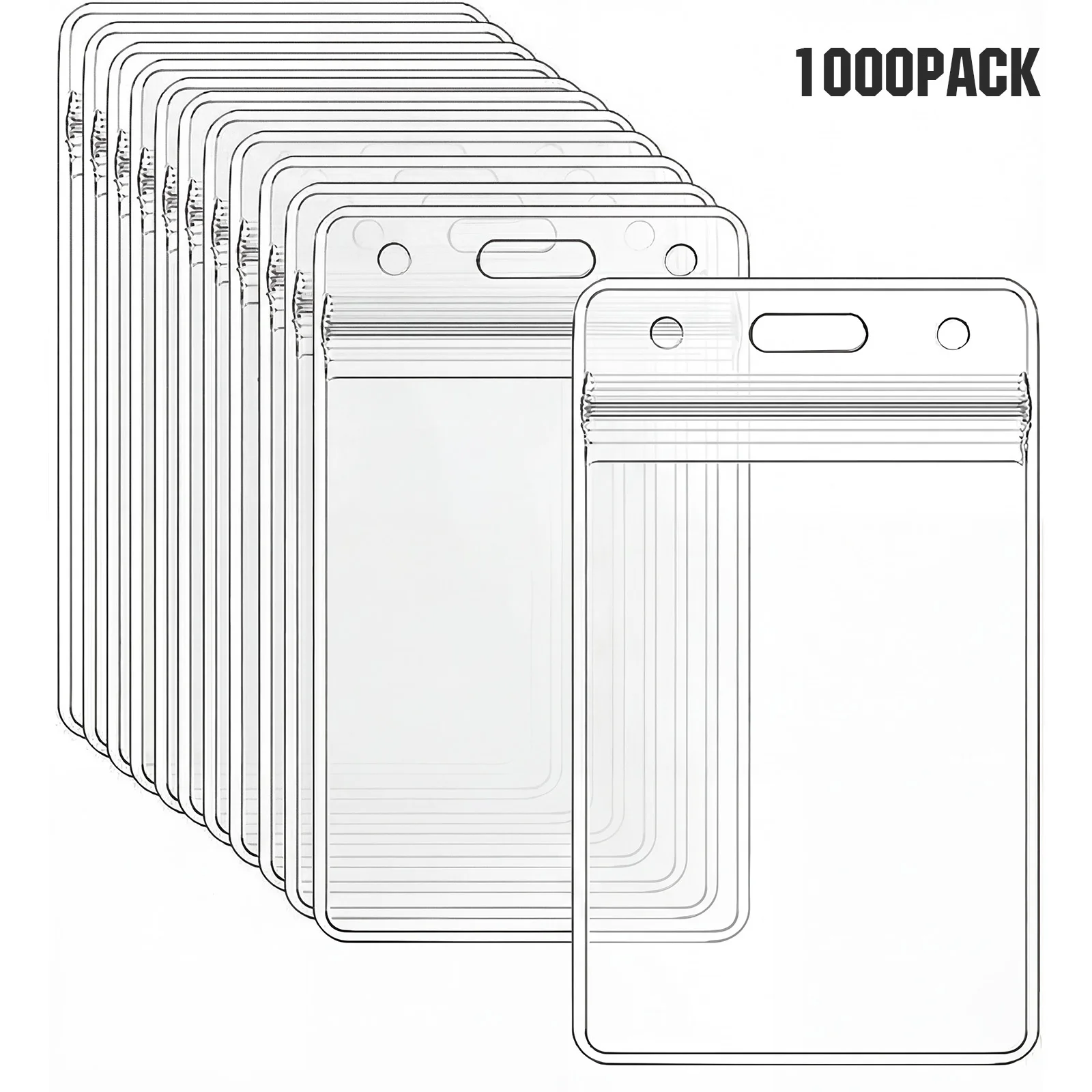 

Упаковка из 1000 штук: Защитные пакеты для карт с двусторонними окошками, многоразовые, 2,5x3,5 дюйма, для офисных удостоверений, водительских прав и пропусков