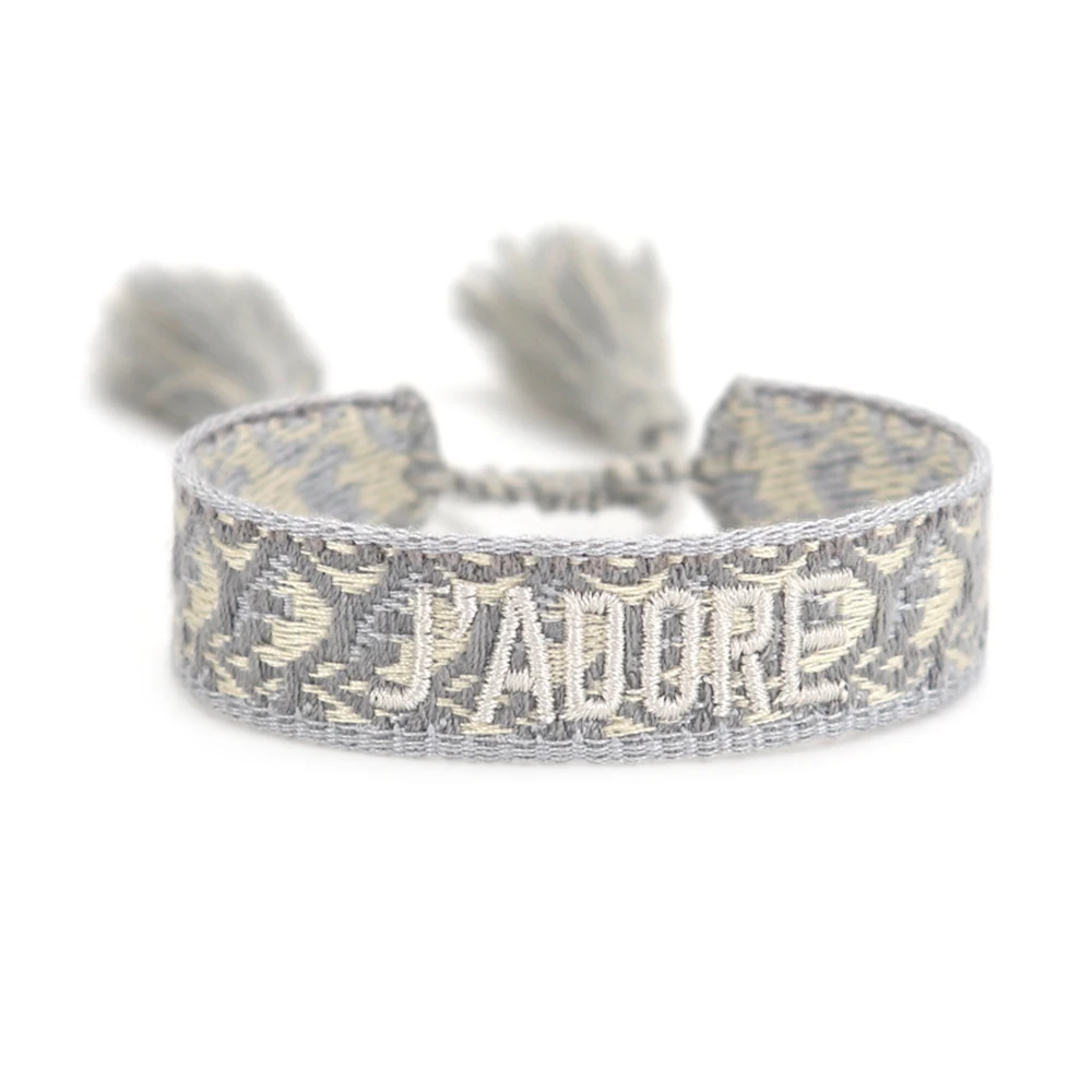 Elegant Handmade Adjustable Cotton Woven Love Bracelets for Women