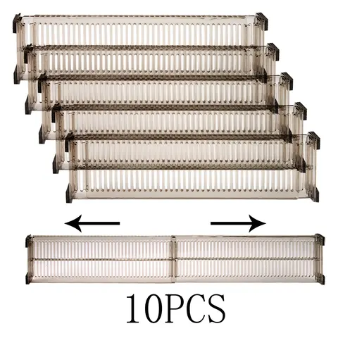 10 件, Plastic Drawer Divider 5Sets, Home Drawer Storage Dividers, Drawer Dividers for Storage and Organization, Free Combinatio