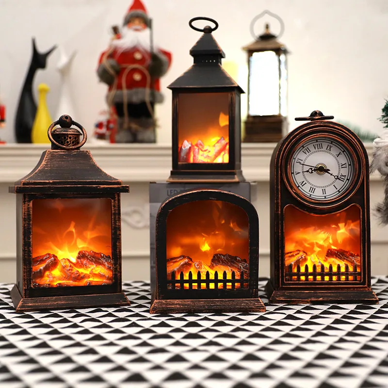 Luz Led americana para chimenea, llama, ventana colgante de escritorio, artesanía, adorno decorativo para chimenea, luz navideña para chimenea