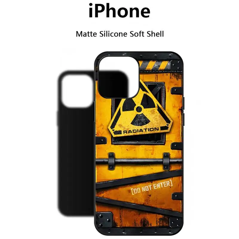 Danger Radiation Zone Phone Case Shockproof Case Soft For Iphone 6 6s 7 8 Plus Xr X Xs 11 12 13 Mini Pro Max Black Silicone Case