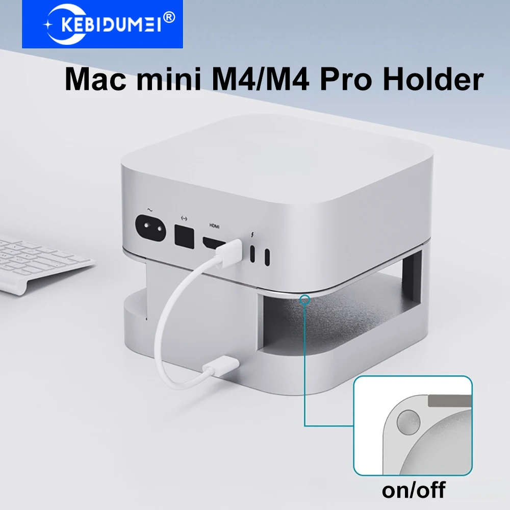 Stazioni di aggancio con staffa per Mac Mini M4/M4 Pro Docking station USB Hub USB 3.0 Trasferimento 5Gpbs Hub di tipo C Supporto da tavolo per PC