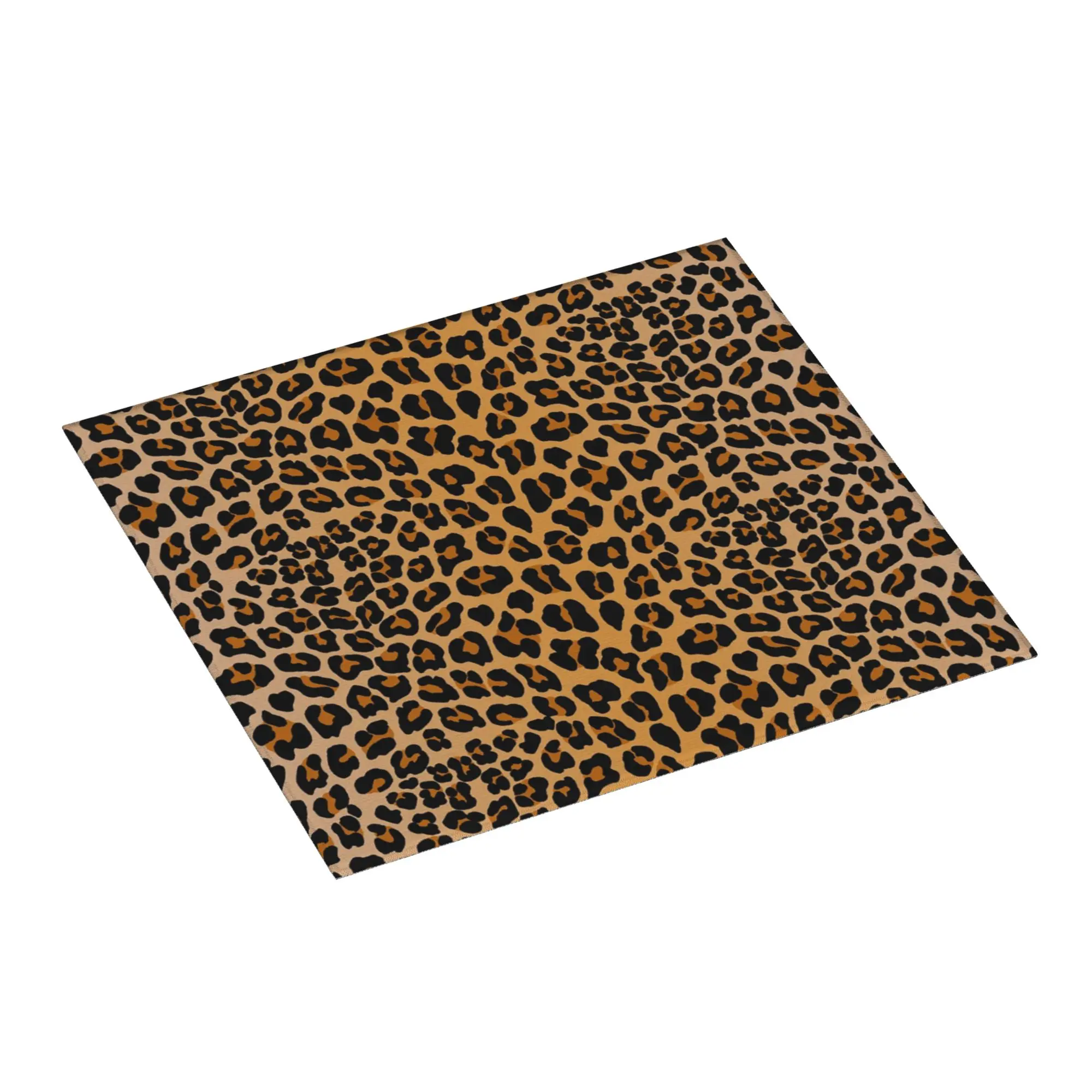 Drying Mat For Kitchen Leopard Print Water Absorbent Waterproof Animal Fur Pattern On Slip Kitchen Counter Protector Mat