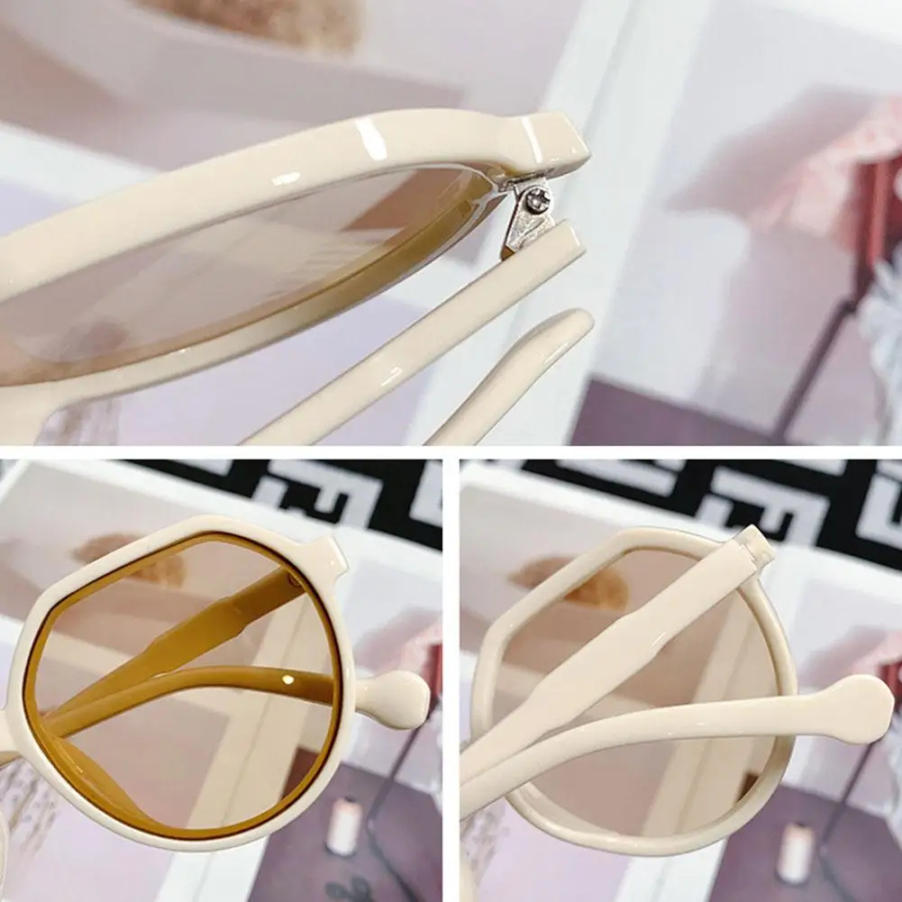 Fashion Ins Candy Color Large Frame Sunglasses Personalized Round Frame Trend Sunglasses Sunshade Anti Glare Riding Sunglasses
