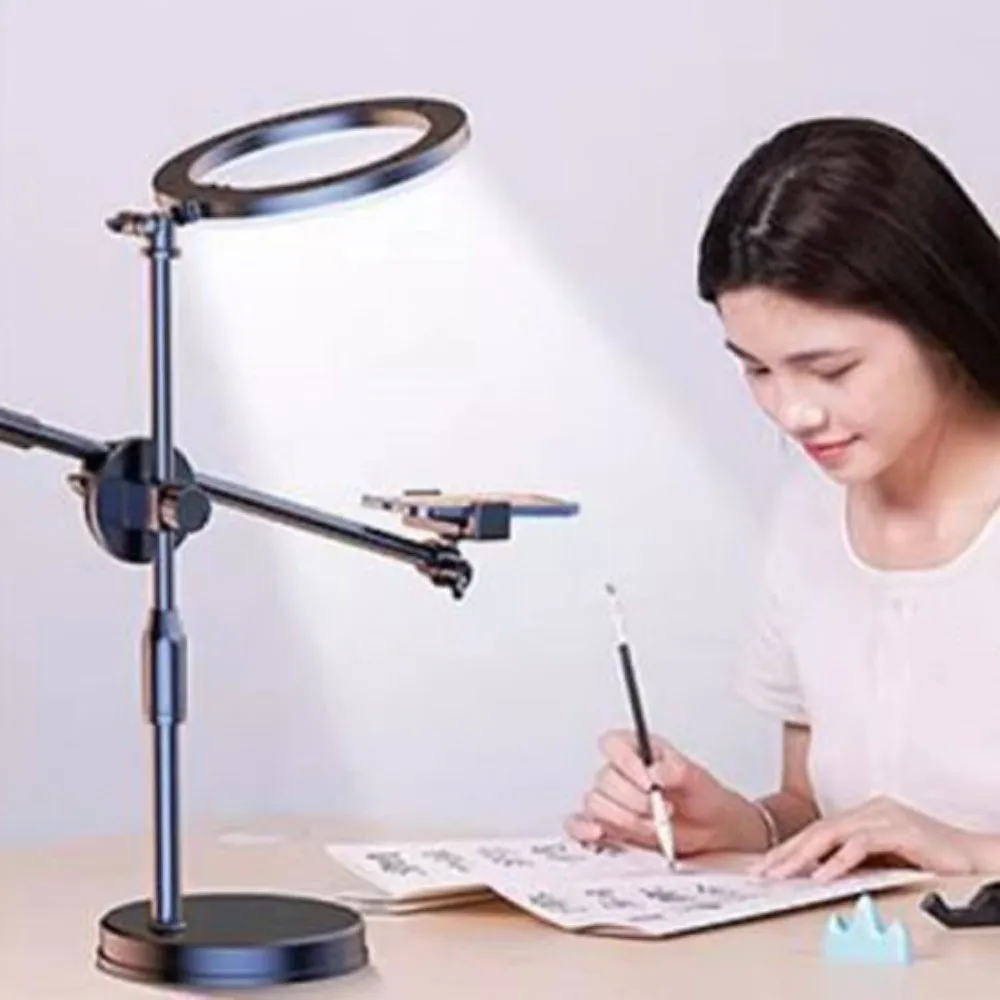 

Lighting Bracket Telescopic Phone Stand Overhead View 26cm Fill Light Folding Phone Stand Stable Base Adjustable Height