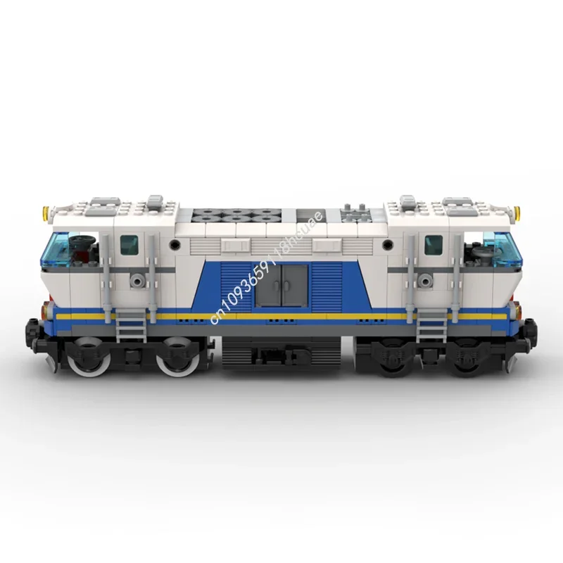 453 قطعة نموذج قطار شحن ديزل كبير الحجم بـ 6 محاور من سلسلة ترانسبورتر إيه، مكعبات بناء ميني فيجر قابلة للتركيب