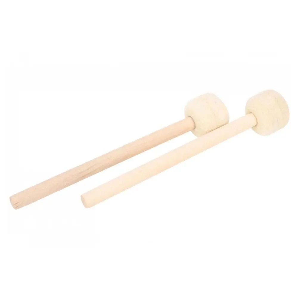 1pc Wool Felt Head Drum Sticks Band Performances Marching Drum Drum Wooden Mallet Long Handle Wood Handle Wooden Drum Hammer