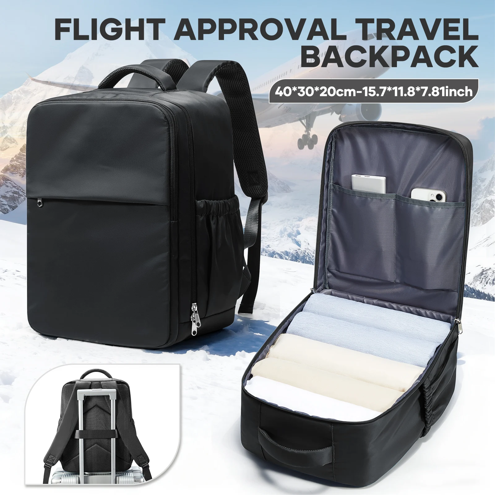 תיק נשיאה קל משקל לנסיעות - מאושר על ידי חברת התעופה Ryanair, תיק קבינה למטען נייד לנשים וגברים